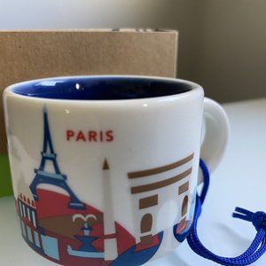 New Starbucks Paris You Are Here 2 oz Demi Expresso Mug Ornament
